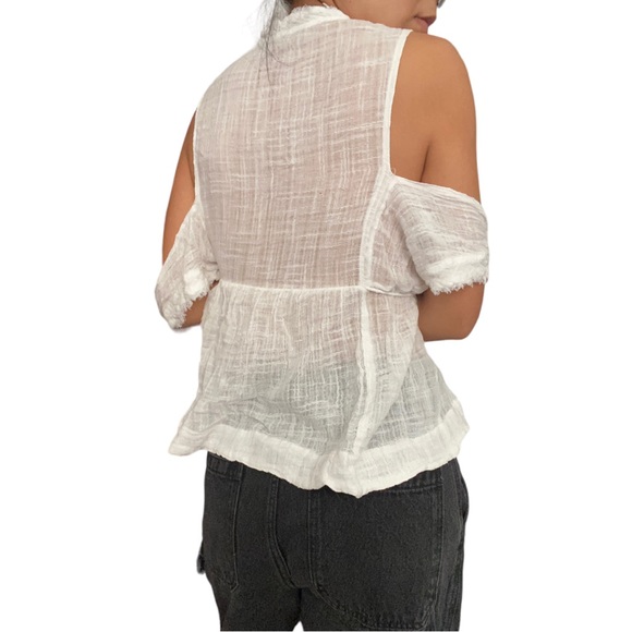 Free People One Flowy Empire Waist Top with Off the Shoulder Sleeves Size XS - Picture 12 of 13